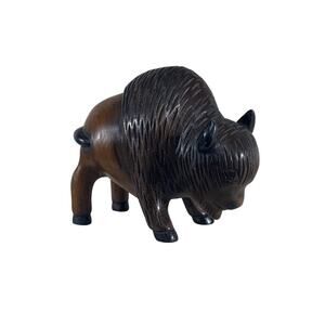 Hand Carved Wooden Buffalo Figurine Mandalay Box Co Thailand